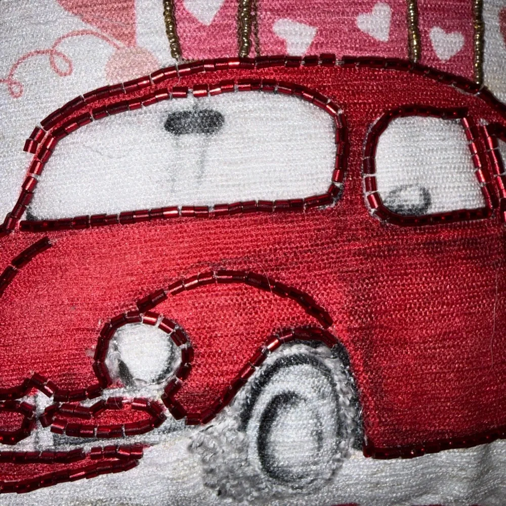 Bella Luxx Red Car Holiday Pillow